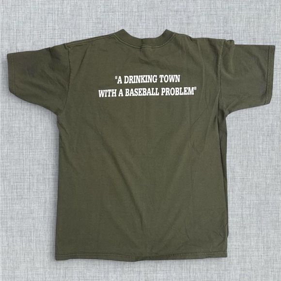 Vintage DoubleDay Cafe Shirt Cooperstown New York Baseball | Mens Green Large - Picture 2 of 3